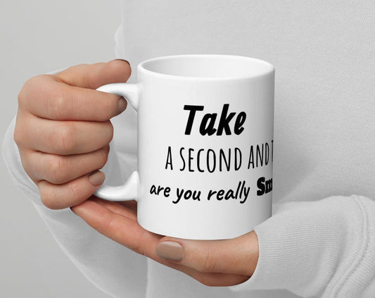White glossy mug